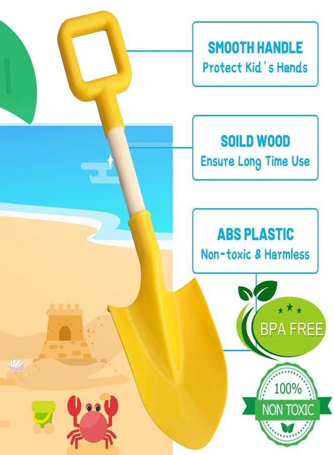 Amarlozn Beach Sand Shovels Toy for Kids, Jumbo Gardening Tool Kit, 16" Sturdy Long Handheld Wooden ABS Plastic Spade Scoop for Sand Snow Digging Planting, Summer Winter Backyard Fun (Purple, Yellow) - Image 3